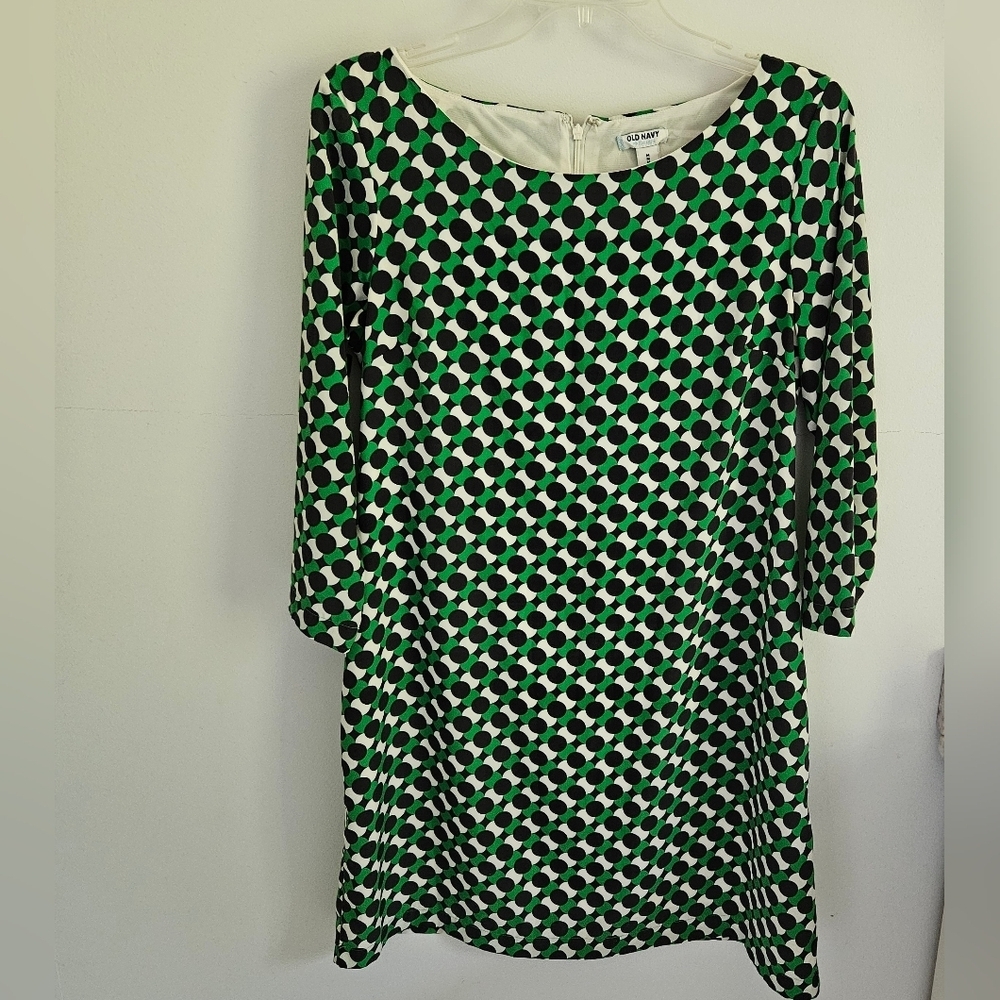 Old Navy Dress Dots Green And Gray